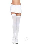 Leg Avenue Nylon Thigh High - Plus Size - White